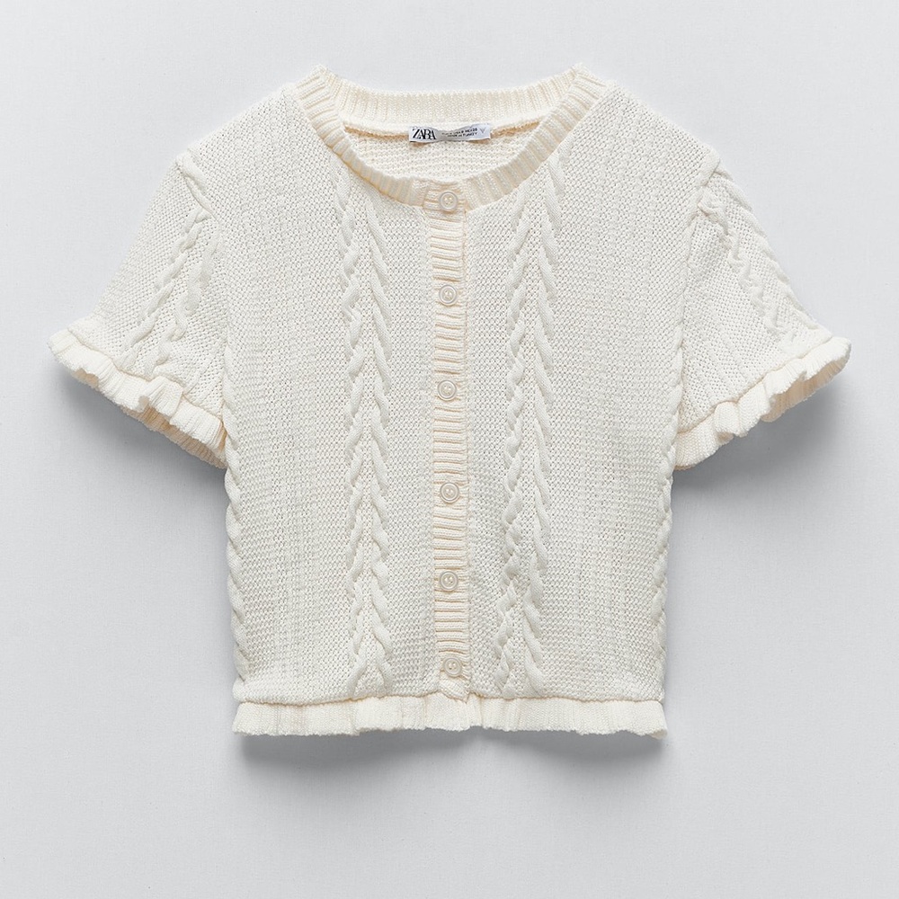 Zara Cableknit Button Top